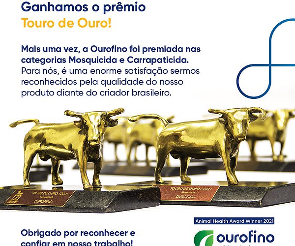 Notícias - Ourofino ganha Troféu Touro de Ouro pela 12ª vez consecutiva