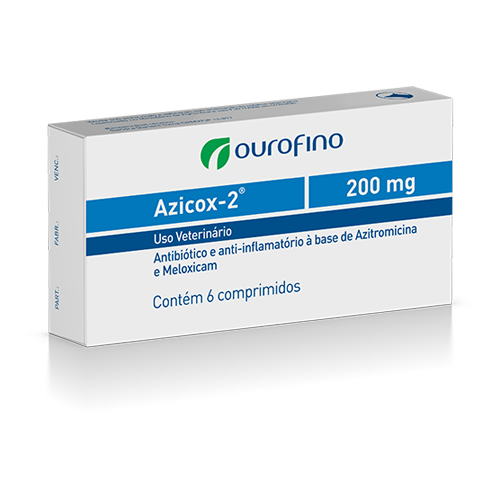 Azicox-2® 200 mg<br>Cartucho con 6 comprimidos.
