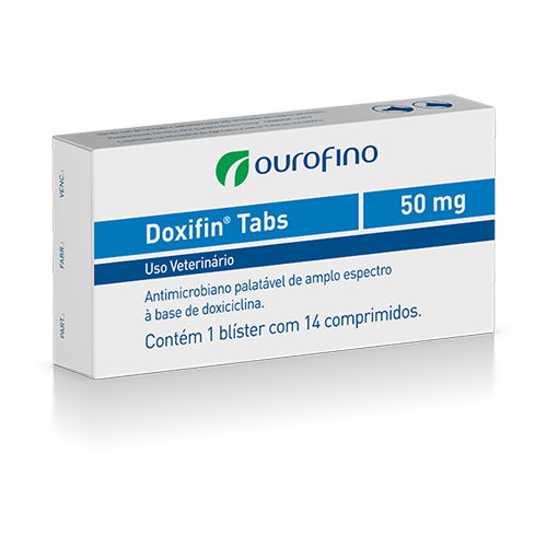 Doxifin® Tabs 50 mg<br>Cartridge containing 1 blister with 14 tablets of 250 mg each and display containing 10 blisters with 14 tablets each.