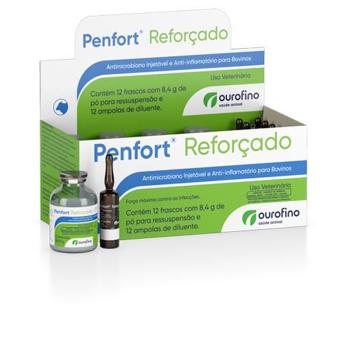 Display com 12 frascos-ampolas de 8,4 g com pó e 12 ampolas com 15 mL de diluente.